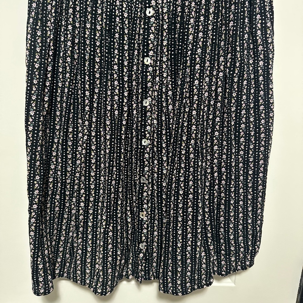 Patrons of Peace Floral Black Pink Baby Doll Mini Dress Size Small Women’s - Picture 4 of 13